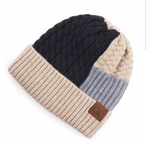 C.C. Beanie Color Block Beanie with Cuff
